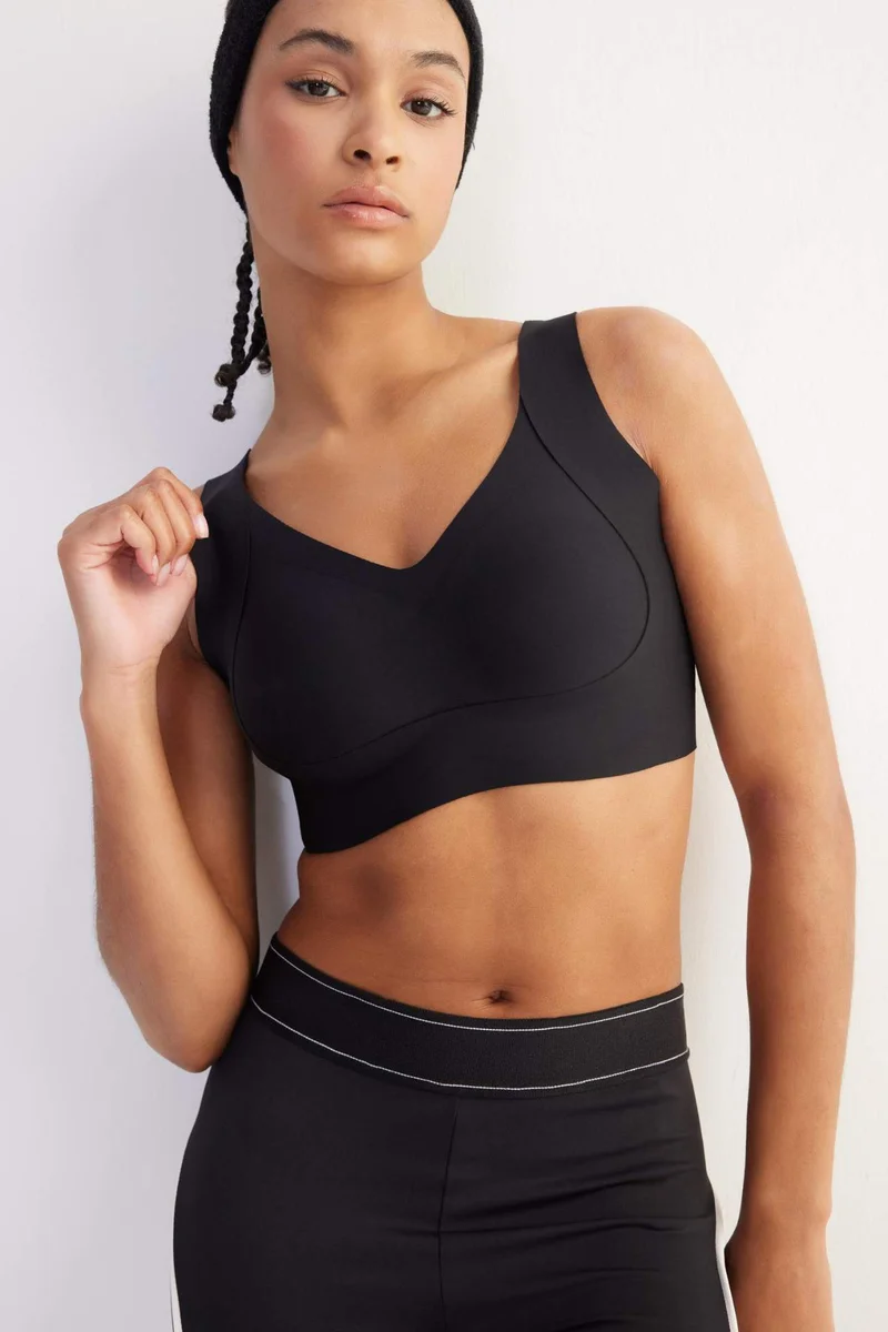 DeFactoFit V Neck Heavy Fabric Sports Bra