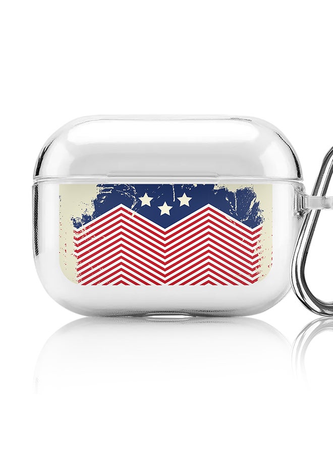 Stylizedd Classic Clear printed Case for Apple AirPods Pro 2nd Generation Thin Transparent Cover [Designed for Apple AirPods Pro 2nd Generation] - Stars and stripes  - Image 1