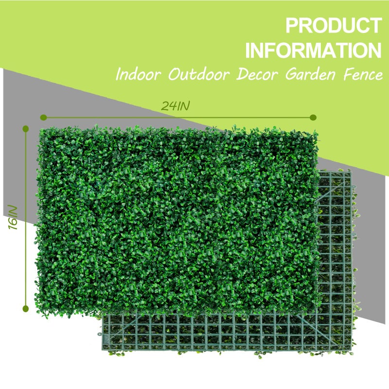 AOKIIE AOKIE 48x120 in Artificial Grass Roll Wall(40 sq ft), Boxwood Hedge Wall Panels UV-Anti Grass Backdrop Wall Decor, Greenery Privacy Hedge Screen for Indoor Outdoor Patio Balcony, Party Garden Fence - Image 2