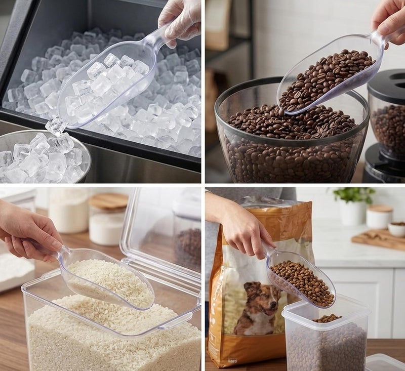 Cuisine Art Clear Polycarbonate Scoop 30.5cm | Food-Grade Plastic Ice Scoop for Kitchen Restaurant Pet Food Dry Goods Flour Rice Coffee Bean Candy Buffet Serving Shovel | BPA Free Dishwasher Safe - Image 2