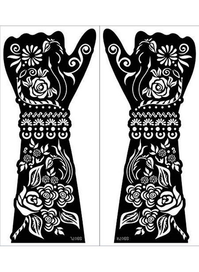 ivana's - Premium Collection Large Heena Mehandi Tatto Stencil Set for Full Hand Arabian Design | Arabian Collection | Body Art | Heena Temporary Tatto for Girls & Women (FD11) - Image 1