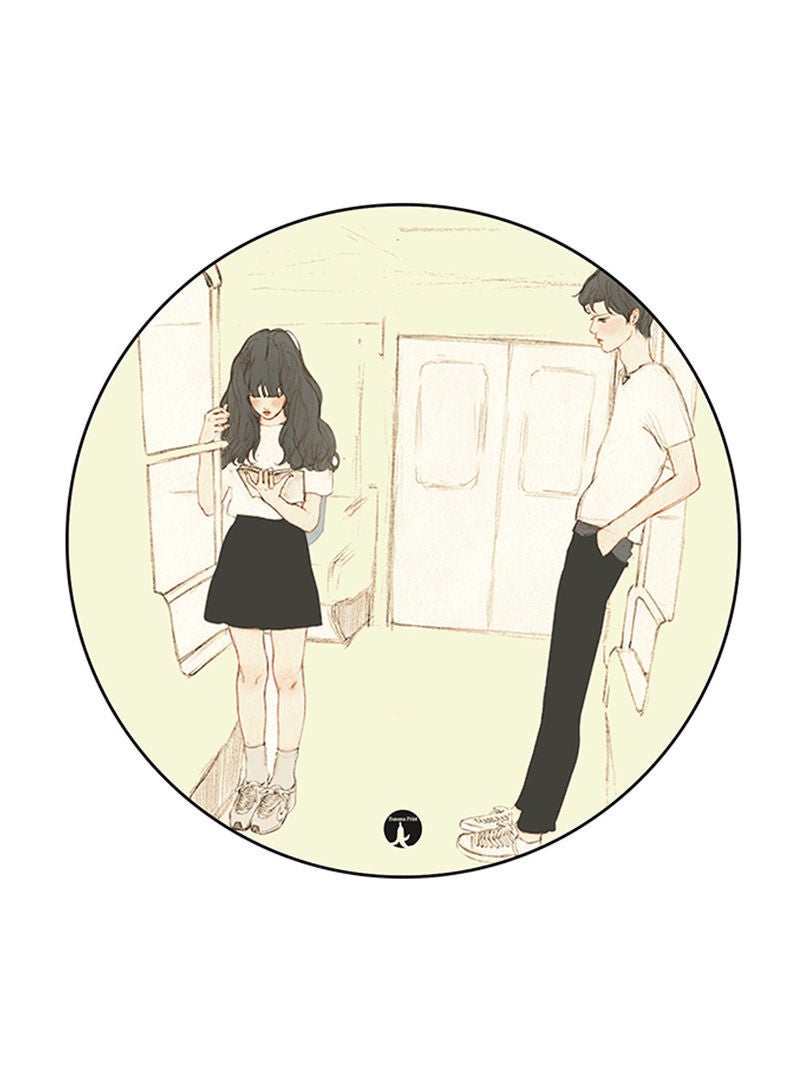 Boy And Girl Printed Mouse Pad Multicolour