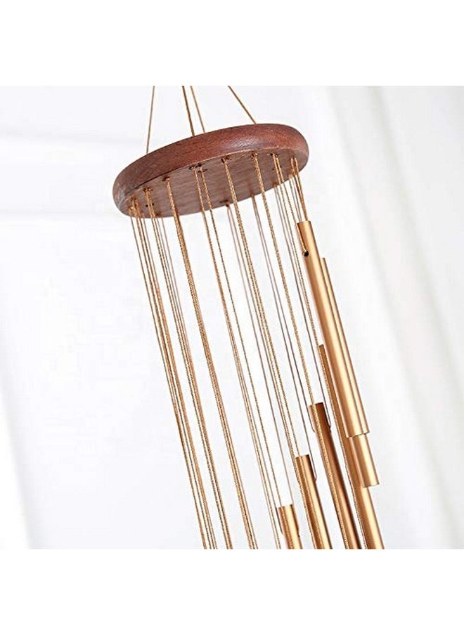 TIMESETL - TIMESETL Classic Wind Chime, 18 Aluminium Tubes Rotate WindChimes Tube Tones Magical Sounds, for Home Decoration Magical Gift (RoseGold) - Image 1