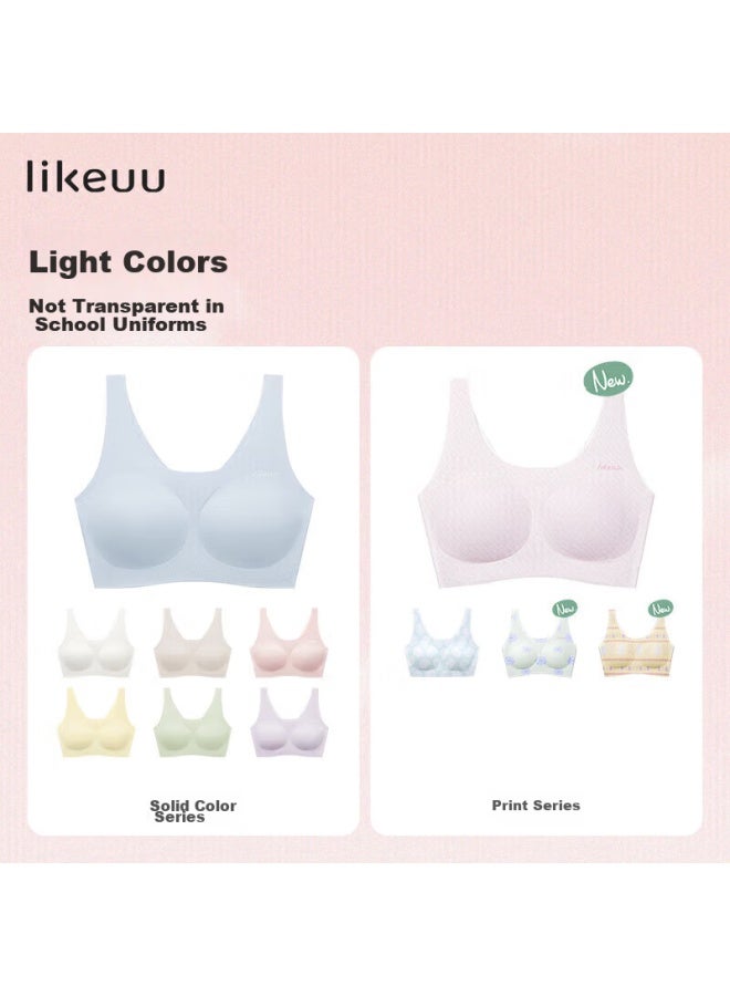 Ubras Back-to Season, Girls' Bra, Women's Underwear, Invisible One-size Bra Plus, Powder Blue - Image 5