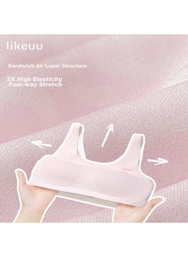Ubras Back-to Season, Girls' Bra, Women's Underwear, Invisible One-size Bra Plus, Powder Blue - Image 3
