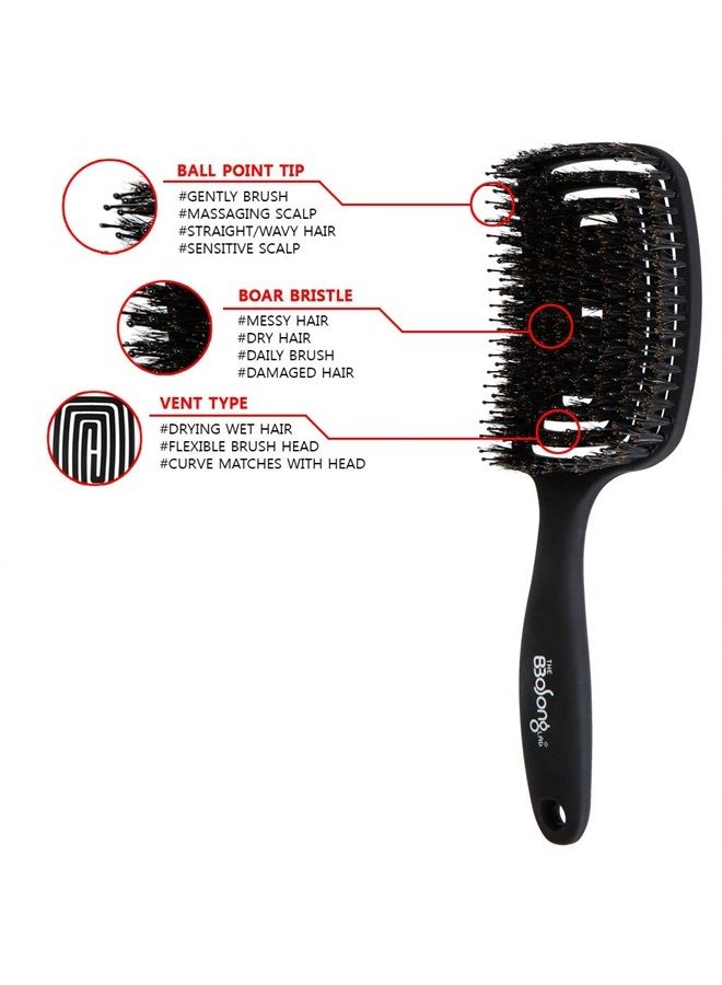The bbosong lab Maze Hair Brush – Curved and Flexible Brush Head, Fast Drying, Detangling, for All Hair Types - Image 3