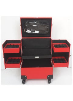 SUNRISE Professional Rolling Makeup Train Case, Hair Stylist, Nail & Makeup Artist Travel Case, Faux Leather  - Image 1