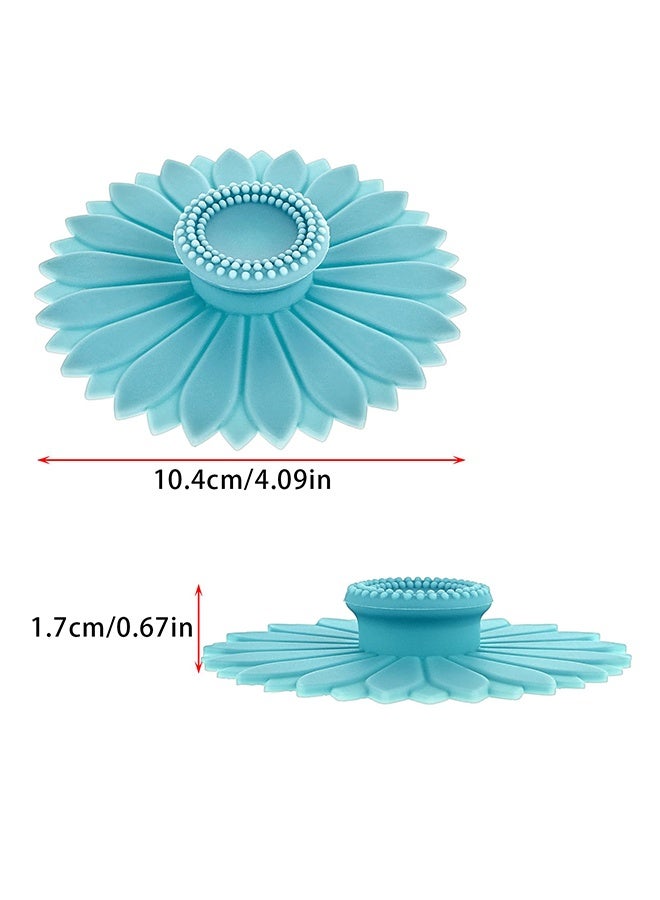 Peachjoy 3 قطع أغطية أكواب سيليكون على شكل دوار الشمس أغطية أكواب محكمة الغلق غطاء عالمي لأكواب الزجاج أداة مقاومة للغبار تناسب إبريق الشاي، القهوة الساخنة، المشروبات، الثلاجة (متعدد الألوان) - Image 2