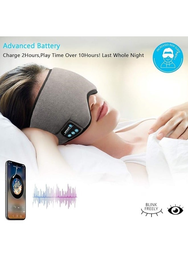 Generic - Bluetooth Sleeping Eye Mask Headphones, 5.0 Wireless Bluetooth Headphones Adjustable&Washable Music Travel Sleeping Headset with Built-in Speakers Microphone Hands-Free for Sleeping - Image 1