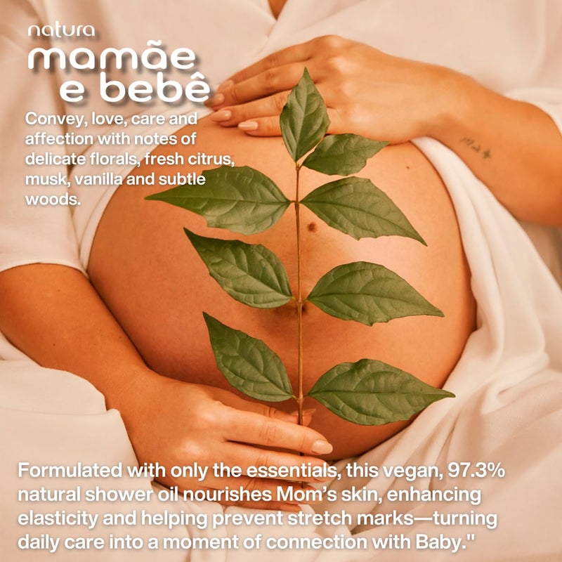 natura Mame e Beb Mom Stretch Marks Oil Moisturizing Shower Oil Skin Elasticity 100 Vegan Almond Oil 973 Natural Origin All Skin Cruelty Free Baby Essentials 67 fl oz 200ml - Image 2