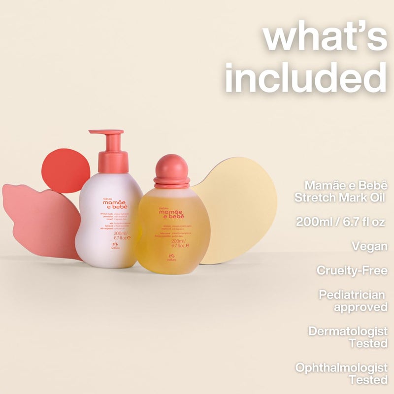 natura Mame e Beb Mom Stretch Marks Oil Moisturizing Shower Oil Skin Elasticity 100 Vegan Almond Oil 973 Natural Origin All Skin Cruelty Free Baby Essentials 67 fl oz 200ml - Image 3