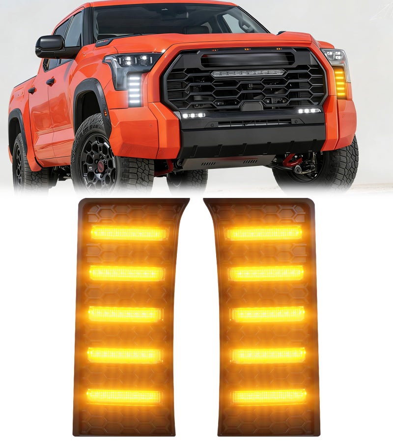 NEOXIST Fog Lights for Toyota Tundra 2022-2025 2026 Accessories 3rd Gen LED Front Grill Daytime Running Light Amber Turn Signals (OE Style) - Image 1