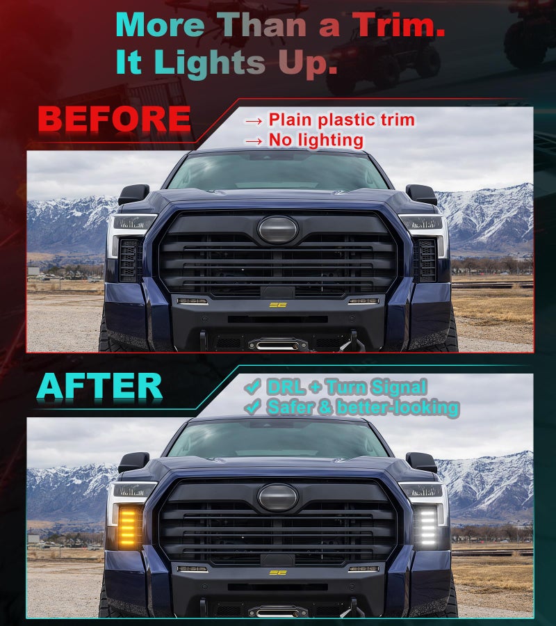 NEOXIST Fog Lights for Toyota Tundra 2022-2025 2026 Accessories 3rd Gen LED Front Grill Daytime Running Light Amber Turn Signals (OE Style) - Image 2