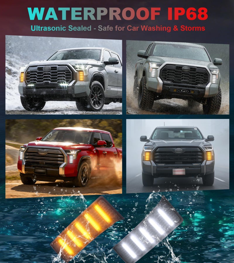 NEOXIST Fog Lights for Toyota Tundra 2022-2025 2026 Accessories 3rd Gen LED Front Grill Daytime Running Light Amber Turn Signals (OE Style) - Image 4