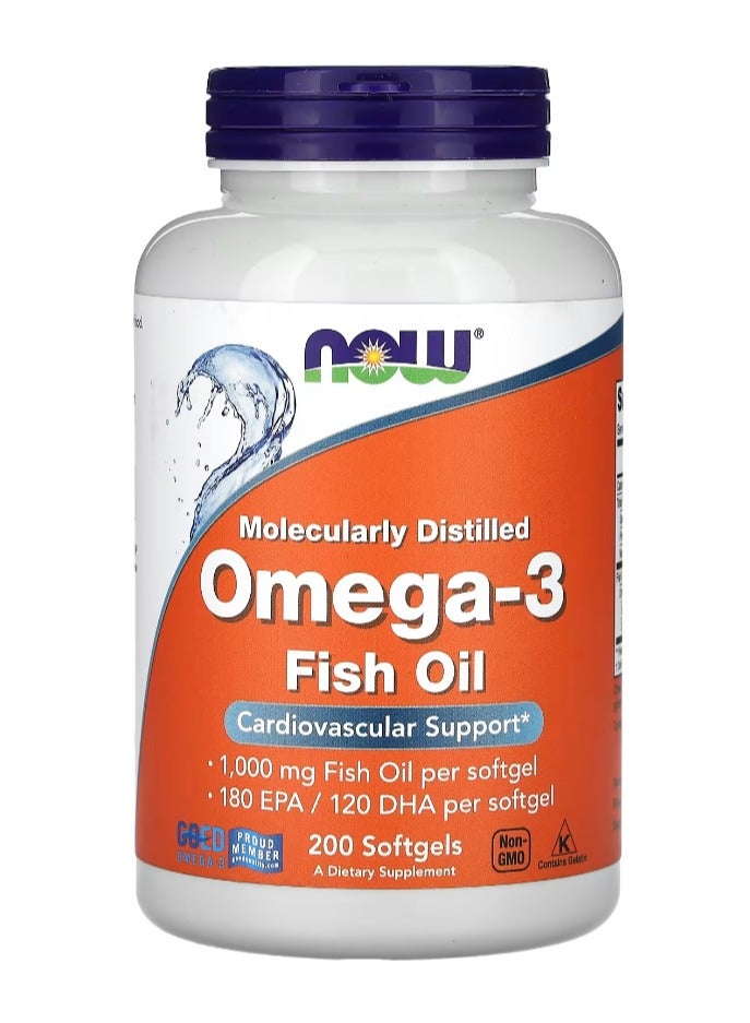 now NOW Foods, Omega-3 Fish Oil, 200 Softgels