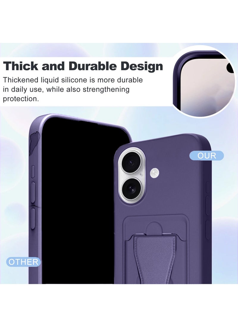 Wtech Apple iPhone 17 5G 2025 Silicone TPU Card Holder with Hand Grip Case Cover (MCHPSN) - Eggplant Purple - Image 2