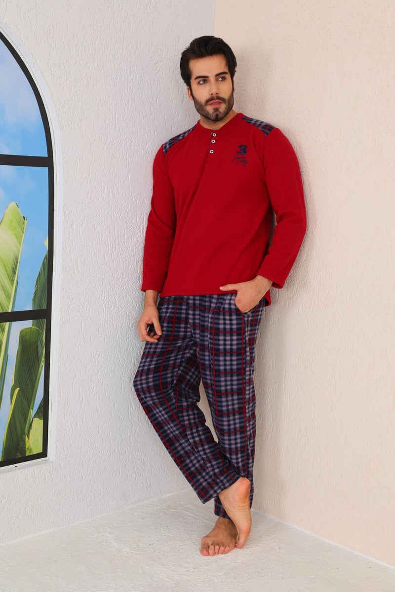 Nisanca Winter Men's Fleece Pajamas Set - Warm Pajamas  - Image 1