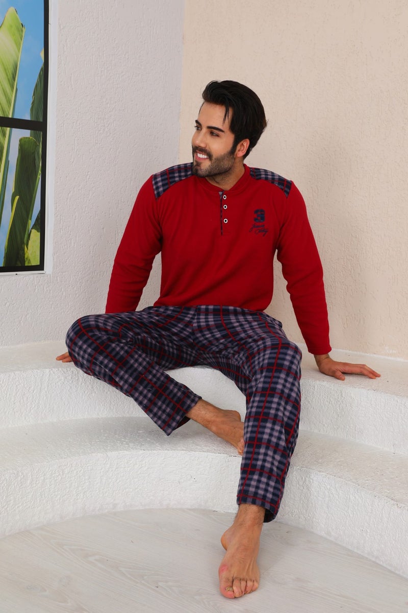 Nisanca Winter Men's Fleece Pajamas Set - Warm Pajamas  - Image 4
