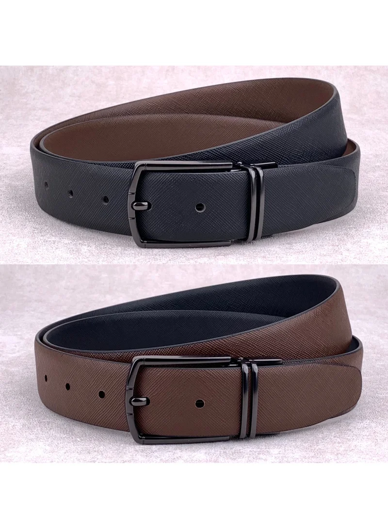 Classic Milano Classic Milano Genuine Leather Reversible Belt for Men, Black & Brown Formal Men's Belt for Business or Office Wear, Men's Leather Belt with Gift Box | 2 in 1 Belt (Pack of 1)