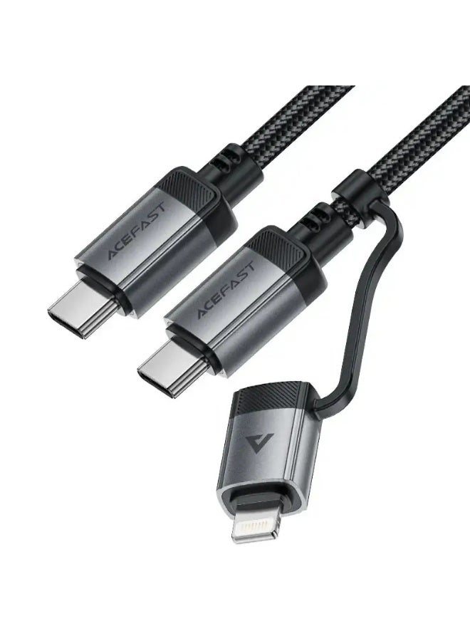Acefast C20-01 USB-C - USB-C/ Lightning cable 60W/30W 480Mb/s 3A 1.2m - black - Image 4