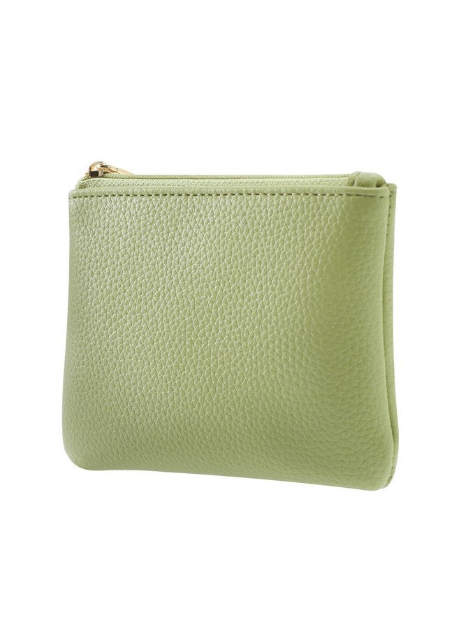 Chelmon Pu Leather Coin Purse Pouch Change Holder Small With Zipper For Men Women 2 Pcs Set (Black&Light Green) - Image 2