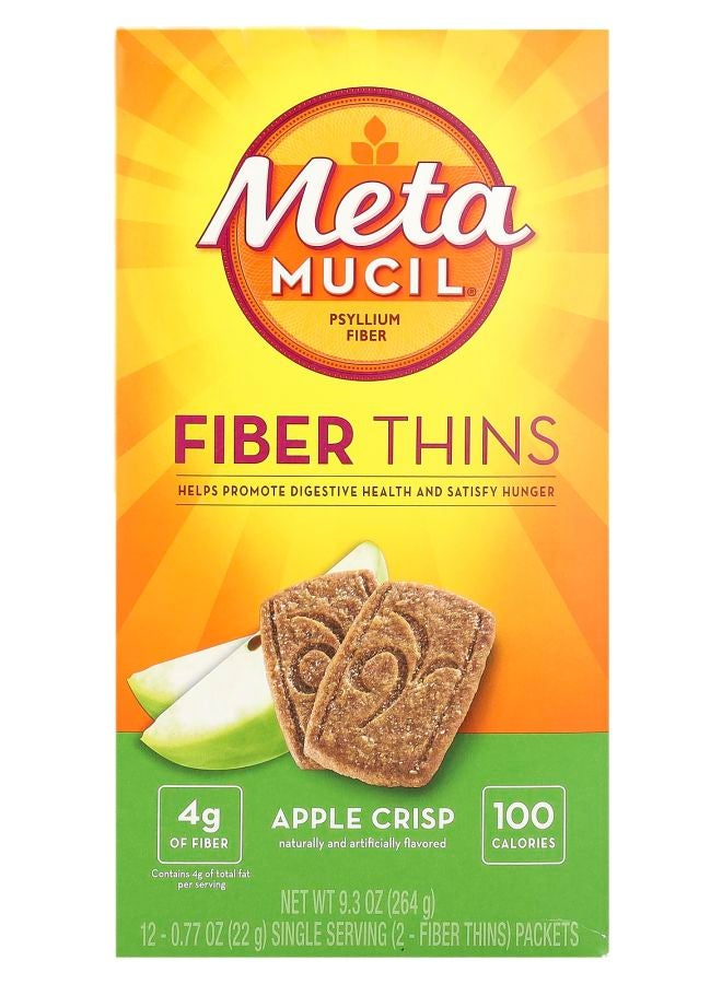 Metamucil رقائق التفاح الرفيعة بالألياف 12 عبوة 0.77 أونصة (22 جرام) لكل منها