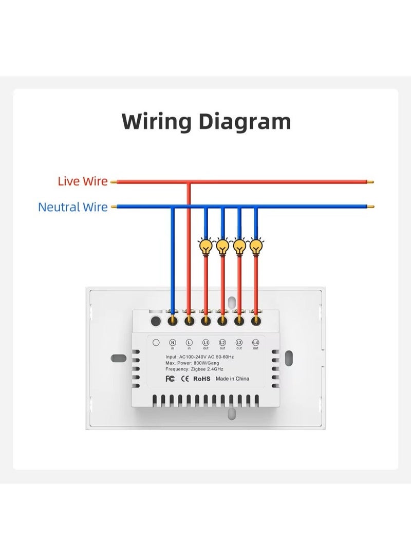 AVATTO Tuya Zigbee 2 Gang Light Touch Switch Works with Google Home - Image 5