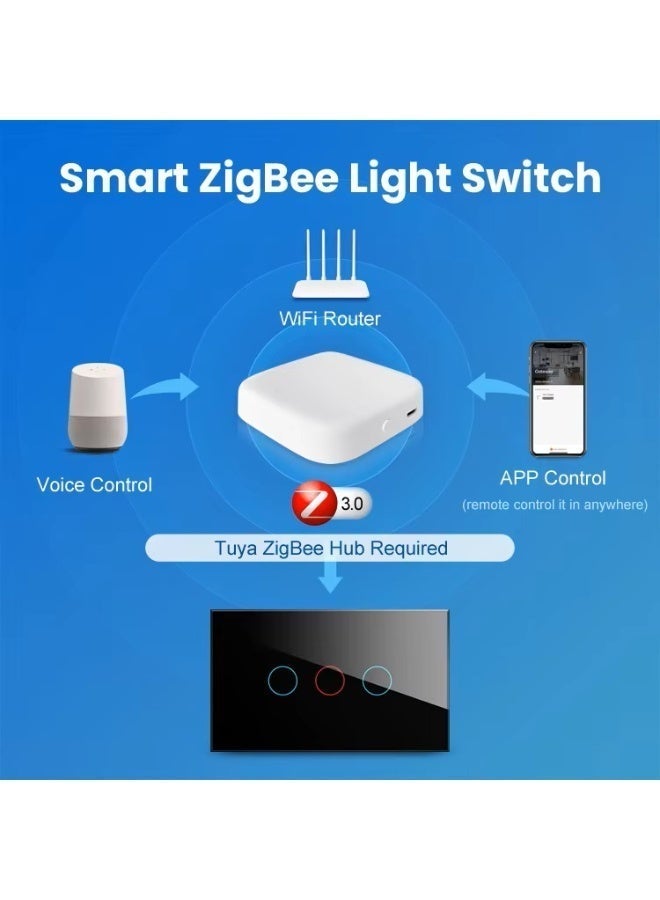 AVATTO Tuya Zigbee 2 Gang Light Touch Switch Works with Google Home - Image 4