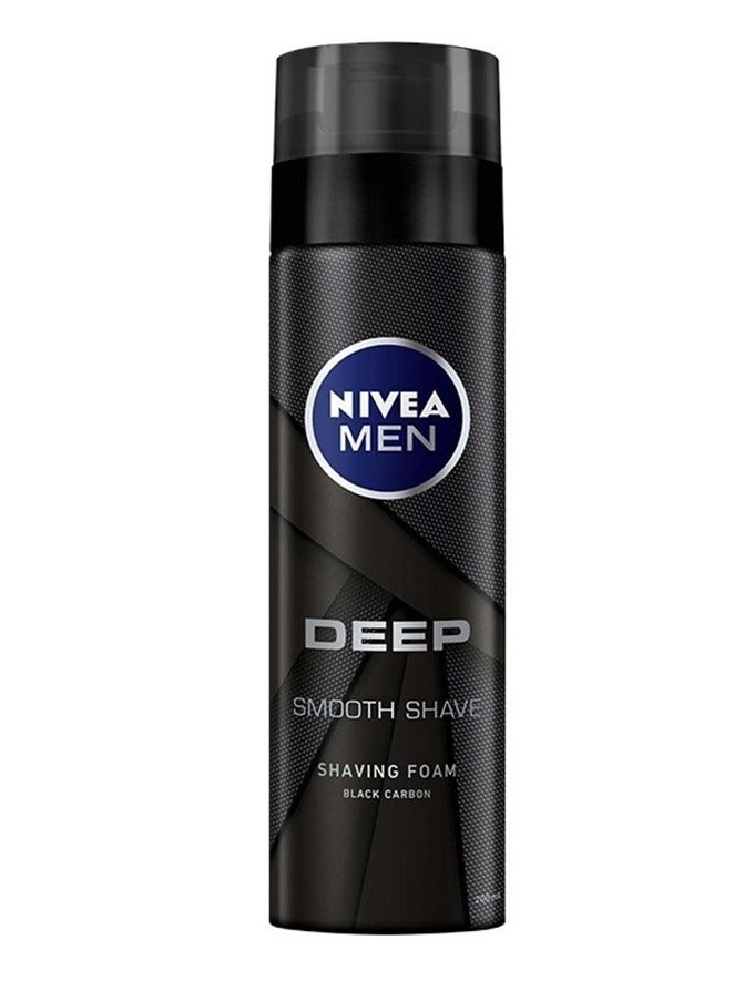 نيفيا فوم حلاقة ديب لحلاقة ناعمة عميقة مضادة للبكتيريا من نيفيا، كربون أسود، 200 مل