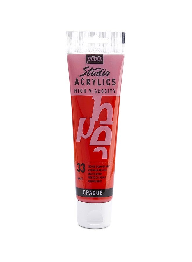 Pebeo Studio Acrylics 100-milliliter Acrylic Paint, Cadmium Red Hue - Image 1
