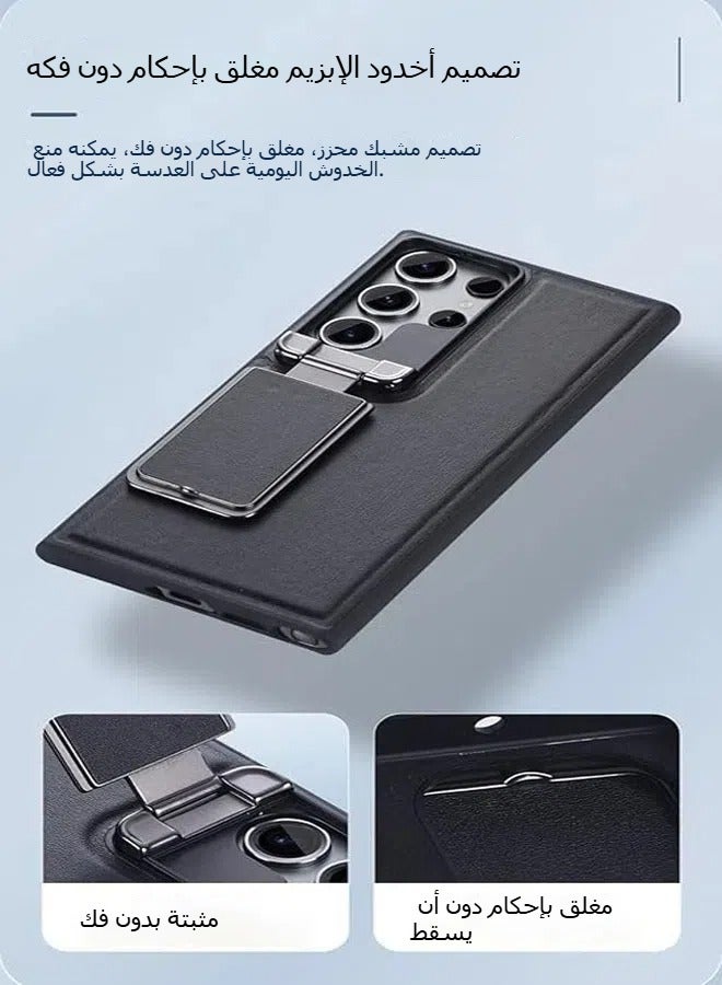 For Samsung Galaxy S25 Ultra Soft Leather Case 【Stand/Flip Lens Protection】 Compatible with Samsung S25 Ultra Slim TPU Case for added protection and a stylish touch - Image 3