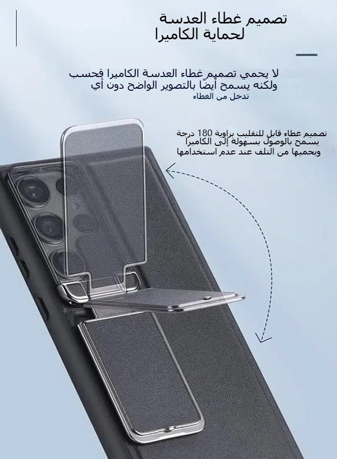 For Samsung Galaxy S25 Ultra Soft Leather Case 【Stand/Flip Lens Protection】 Compatible with Samsung S25 Ultra Slim TPU Case for added protection and a stylish touch - Image 4