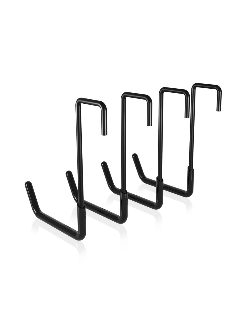 Garage Hanger Hook Set, 4 Pcs Garage Bike Hooks, Heavy Duty Large S Hooks for Hanging, with Non Slip Coating, for Ladder Bike Storage Rafter Hanger Garden Tool Organizer (Black) - Image 1