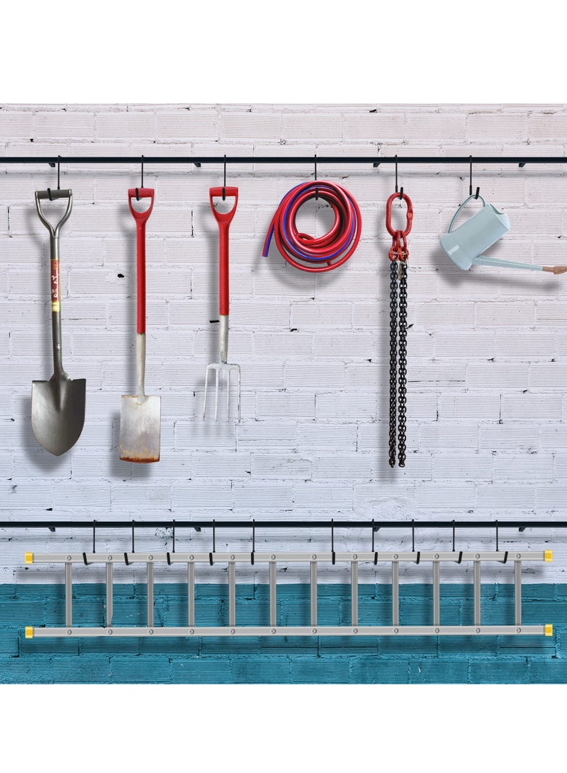 Garage Hanger Hook Set, 4 Pcs Garage Bike Hooks, Heavy Duty Large S Hooks for Hanging, with Non Slip Coating, for Ladder Bike Storage Rafter Hanger Garden Tool Organizer (Black) - Image 5