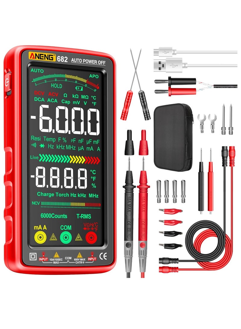 Large 6000-Count LCD Digital Multimeter - Smart Rechargeable Universal Meter - Image 1