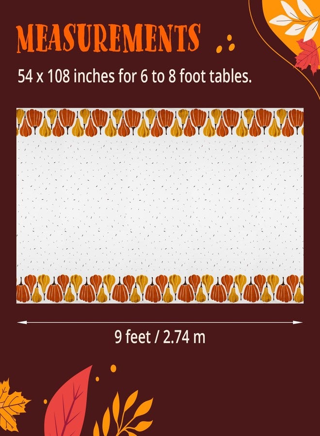 Confettiville Thanksgiving Tablecloths, 6-Pack Disposable Plastic Table Covers, Pumpkins Pattern, 54 x 108 Inches, Party Decorations - Image 4