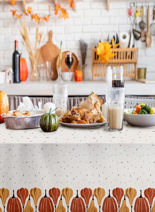 Confettiville Thanksgiving Tablecloths, 6-Pack Disposable Plastic Table Covers, Pumpkins Pattern, 54 x 108 Inches, Party Decorations - Image 3