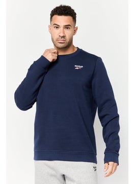 Reebok Men Sportswear Fit Long Sleeves Running Sweatshirt, Navy Blue  - Image 1