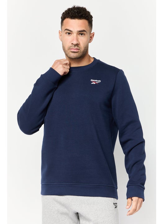Men Sportswear Fit Long Sleeves Running Sweatshirt, Navy Blue