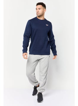 Reebok Men Sportswear Fit Long Sleeves Running Sweatshirt, Navy Blue  - Image 4