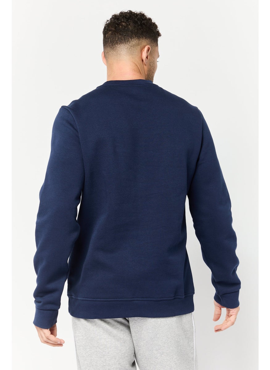 Reebok Men Sportswear Fit Long Sleeves Running Sweatshirt, Navy Blue  - Image 2