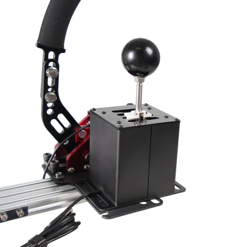 USB H Gear Shifter for PC Game: Stainless Steel Aluminum Alloy Micro Switch Sensors 50mm Ball Grip M-8 Rod Thread 1.4m Cable 8mm Screws Black - Image 2
