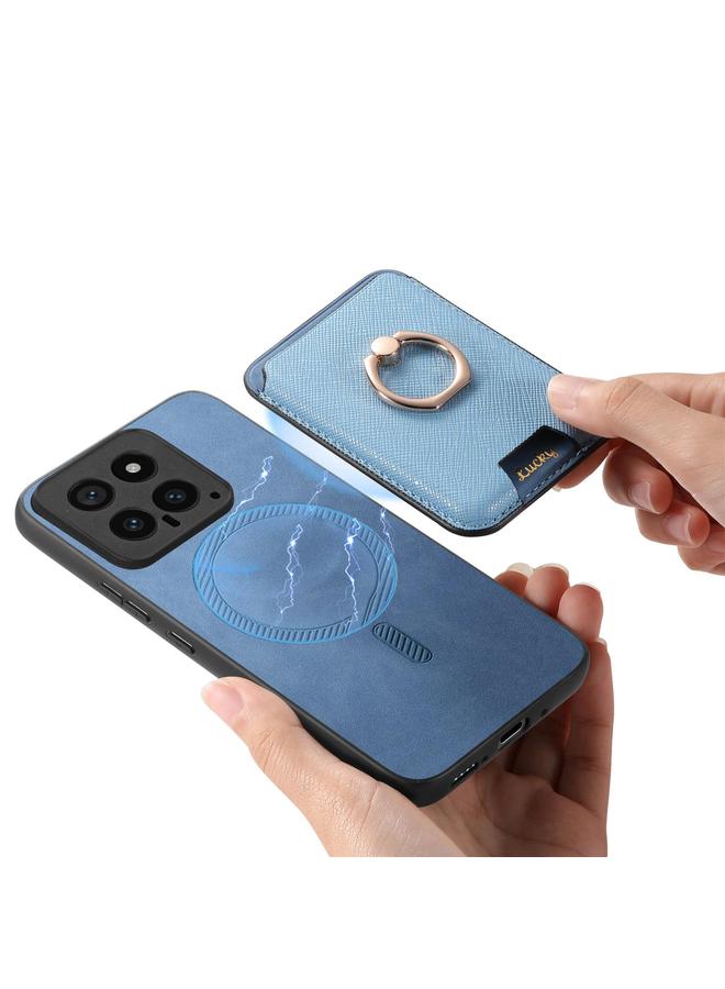 S-TOP Case For Redmi Turbo 3 5G Retro Cross Leather Ring Vertical Insert Card Bag MagSafe Phone Case - Image 5