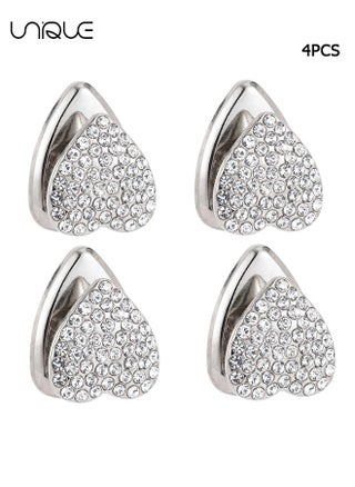 4 PCS Bling Car Sticky Hook, Creative Diamond-Encrusted Love Multi-Functional Hanging Storage Hook, Key Mask Handbag Sunglasses Earphone Organizer, Universal Motors Interior Accessory (White) - pzsku/Z0D3146944535C846DB6CZ/45/_/1729144265/f213fe6b-81ff-42c4-b496-475c3c7434eb