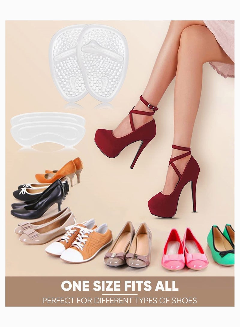 Zikra Heel Grip Insert and Metatarsal Pads Soft Silicone Heel Foot Pad Shoes Too Big Inserts Women Men for Foot Pain Blister Prevention High Heel Protector Loose Shoes 6 Pairs - Image 5