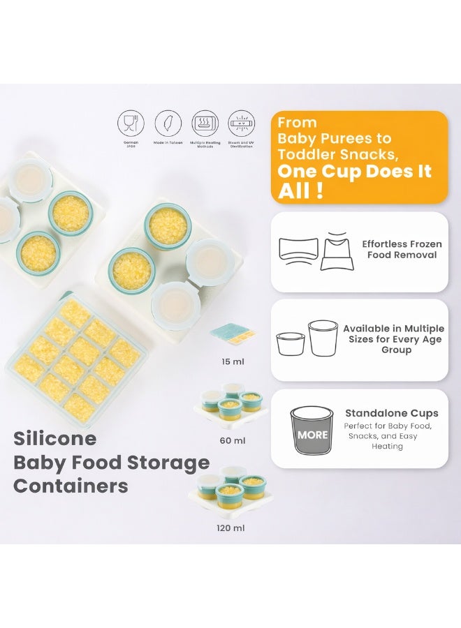 2angels Silicone Baby Food Freezer Tray - 15ml Summer Leaf Easy Pop - Image 2