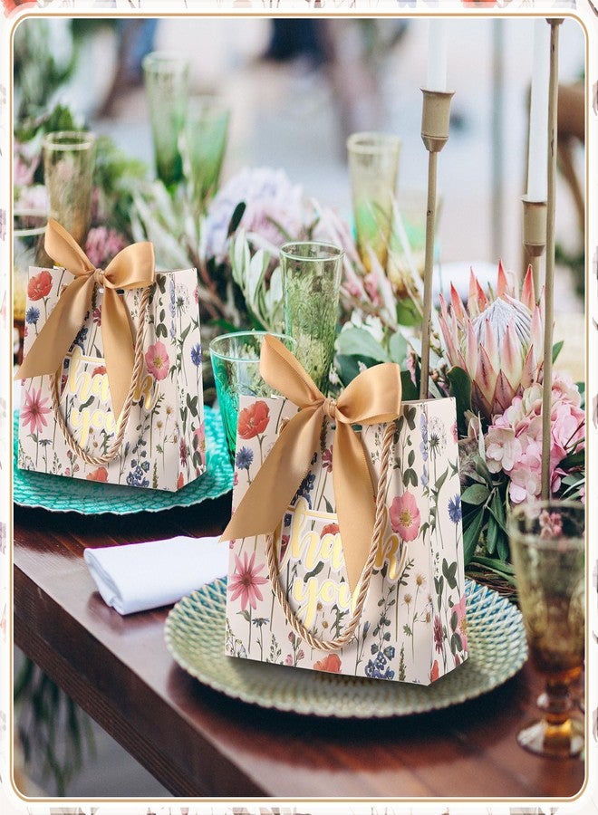 Moinchore 40 Pack Thank You Gift Bags with Handles Small Treat Boxes Thank You Party Favor Bags Mini Floral Gift Bags Bulk for Easter Wedding Birthday Party Supplies(Vintage Wild Floral) - Image 5