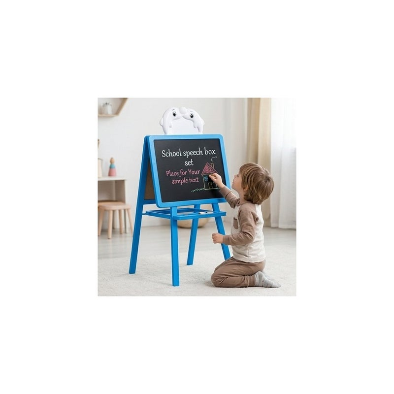 MARVEL Everyday Adventure: Spider-Man Spider-Sense Kids Easel Set with Chalkboard and Magnetic Letter Board, Blue - Image 3