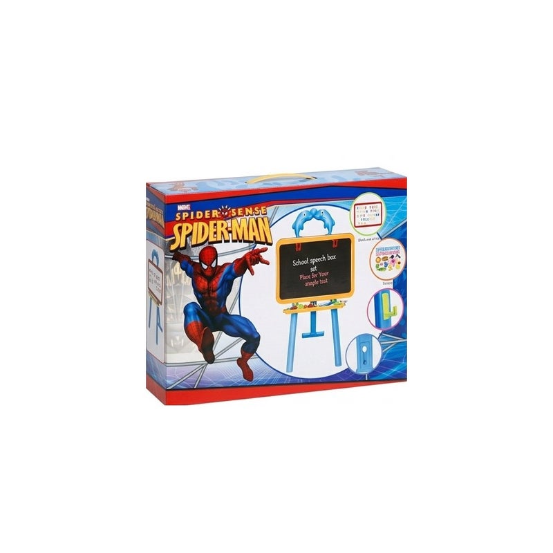 MARVEL Everyday Adventure: Spider-Man Spider-Sense Kids Easel Set with Chalkboard and Magnetic Letter Board, Blue - Image 2