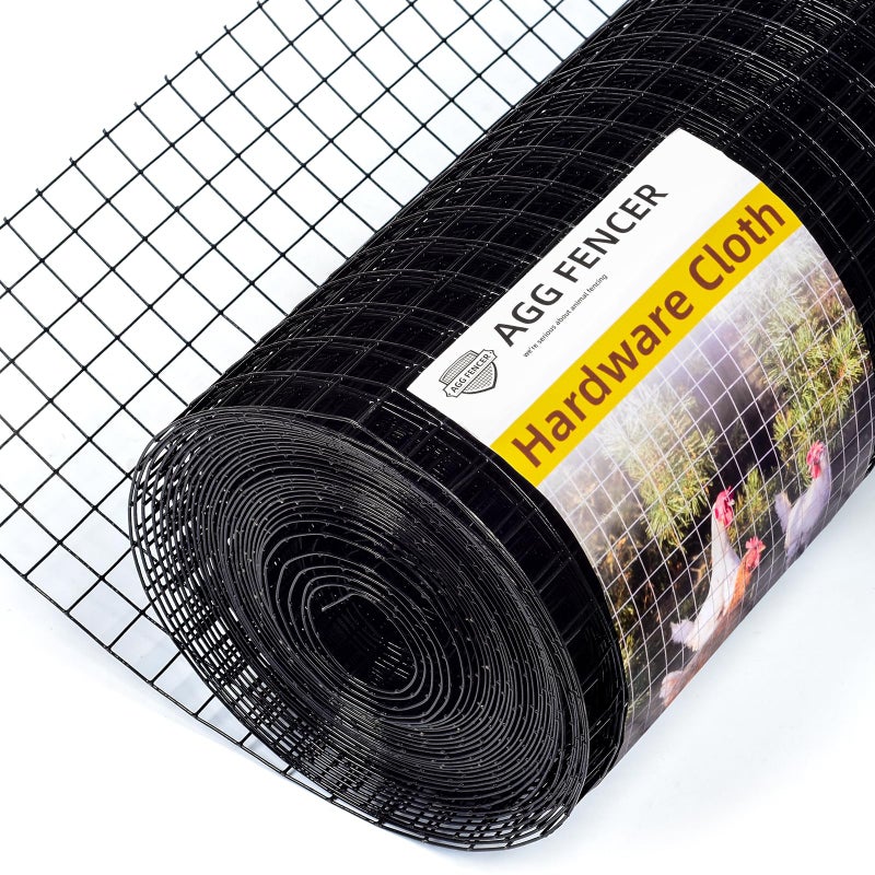 AggFencer 16in x 10ft Black Hardware Cloth 1 inch 16Ga PVC Coated Wire Mesh Vinyl Coated Fence Welded Metal Chicken Wire Fencing Roll Garden Plant Fencing for Chicken Coop and Home Improvement - Image 2